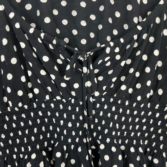 Free People A Bit of Something Sweet Black and White Polka Dot Top Sz XS - Picture 9 of 13